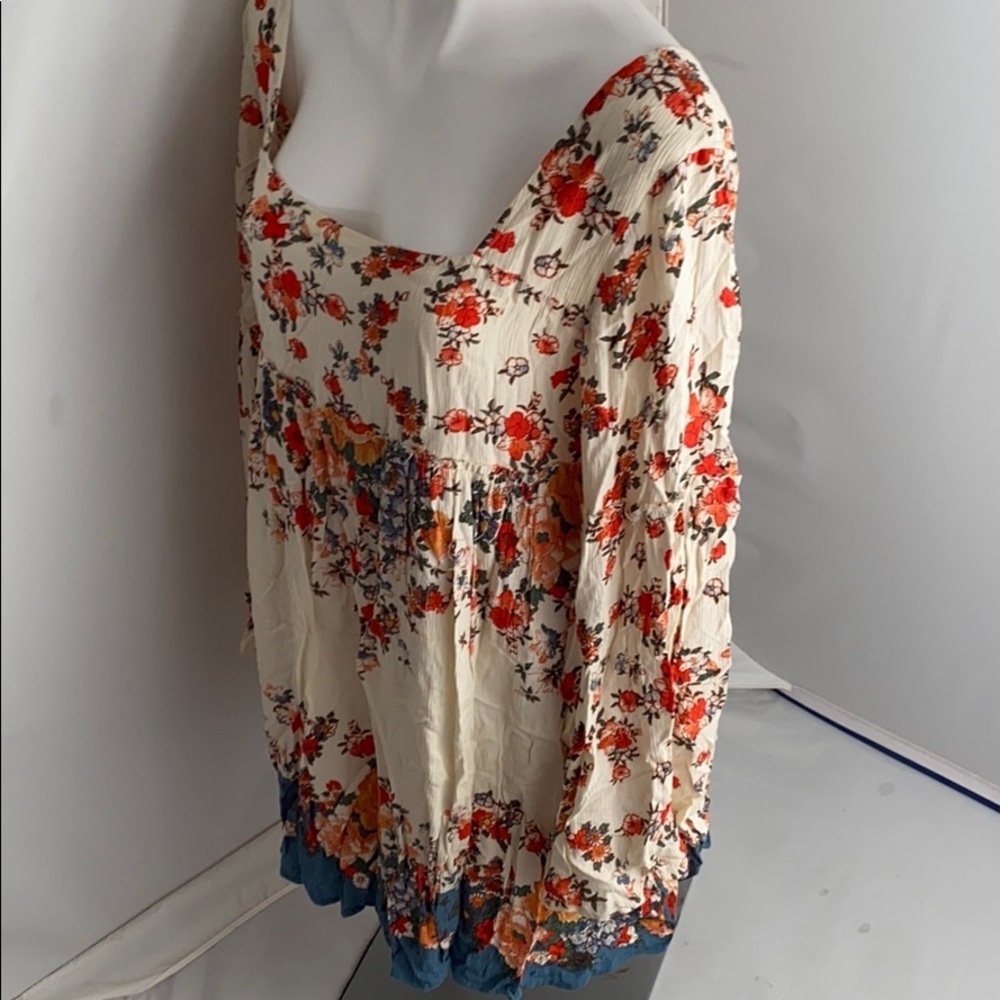 Free People Modern Chinoiserie Tea Combo multicolor floral square neck dress - Picture 3 of 15